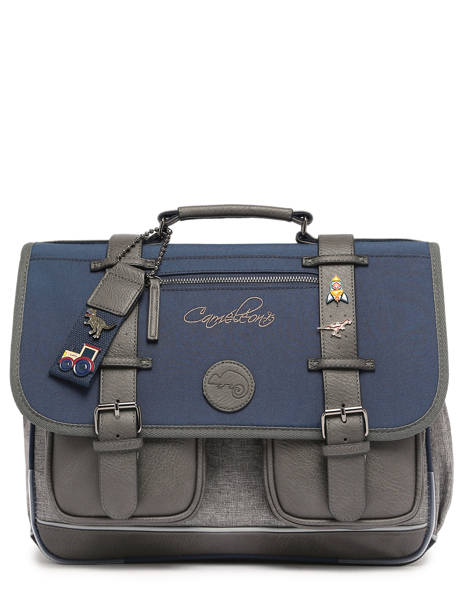 Cartable 2 Compartiments Cameleon Bleu vintage pin's CA38