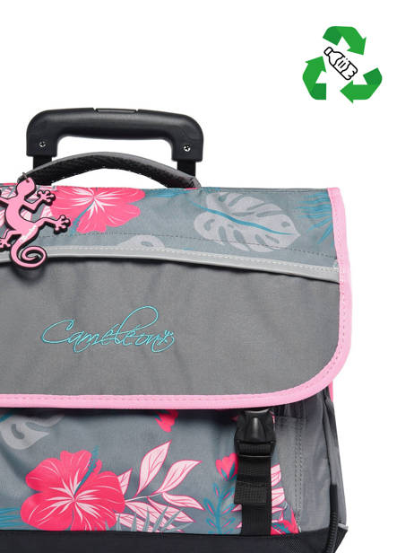 Boekentas Op Wieltjes Kind 2 Compartimenten Cameleon Roze actual CR38 ander zicht 2
