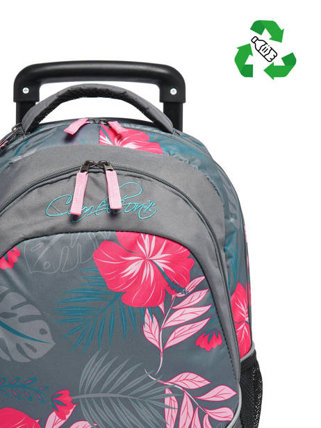 2-compartment  Wheeled Schoolbag Cameleon Pink actual SR39 other view 2