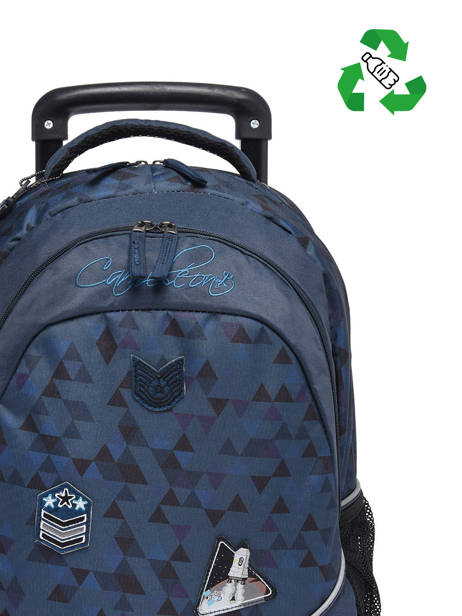 2-compartment  Wheeled Schoolbag Cameleon Blue actual SR39 other view 3
