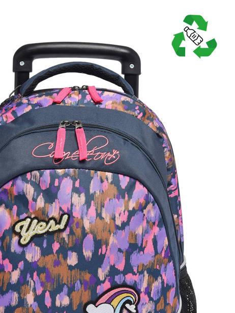 Sac A Dos à Roulettes 2 Compartiments Cameleon Rose actual SR39 vue secondaire 2