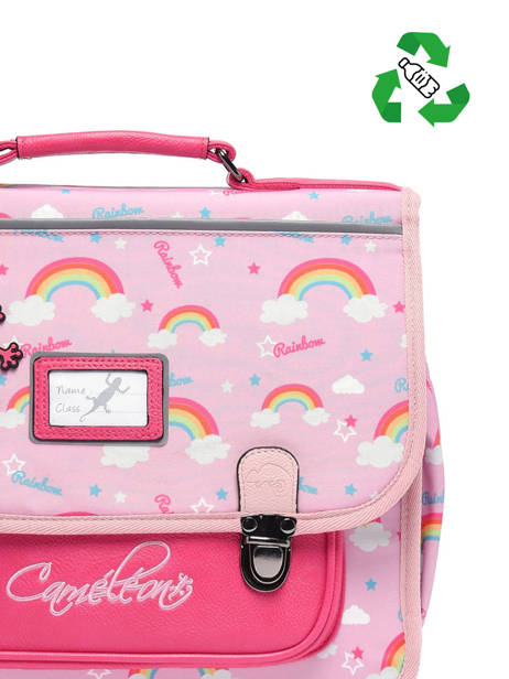 Satchel For Kids 1 Compartment Cameleon Pink retro CA32 other view 3