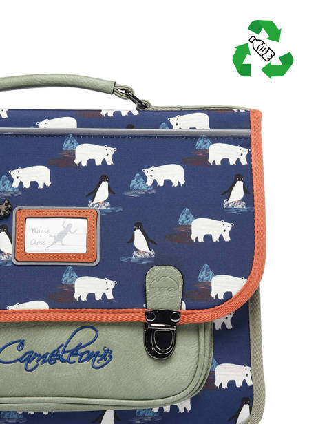 Satchel For Kids 2 Compartments Cameleon Blue retro CA35 other view 3