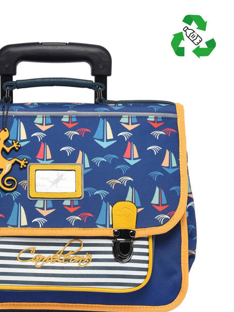 Cartable à Roulettes Rétro Cameleon Bleu retro CA32 vue secondaire 3