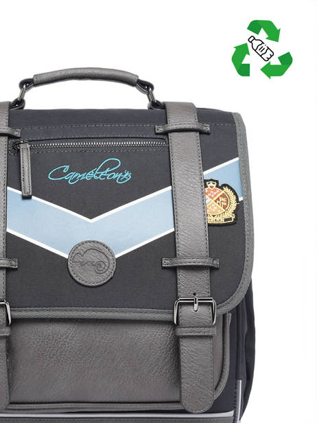 3-compartment  Backpack Cameleon Blue vintage urban SD39 other view 2