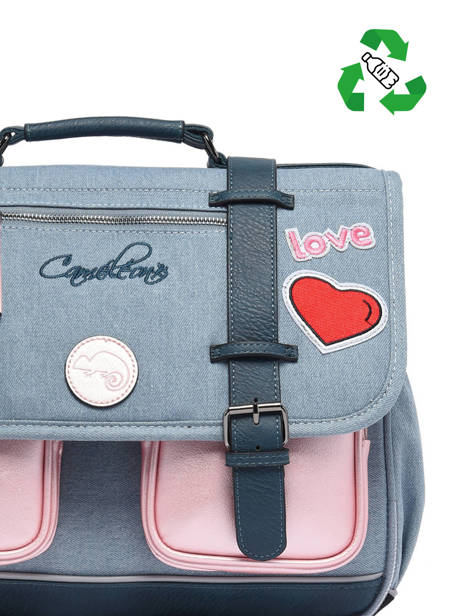 Satchel For Kids 3 Compartments Cameleon Blue vintage fantasy 14188 other view 2