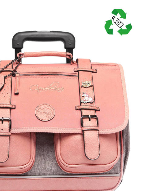 Cartable 3 Compartiments Cameleon Rose vintage pin's CA41 vue secondaire 3