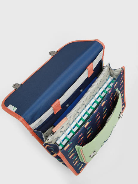 Cartable à Roulettes Rétro Cameleon Bleu retro CA32 vue secondaire 4