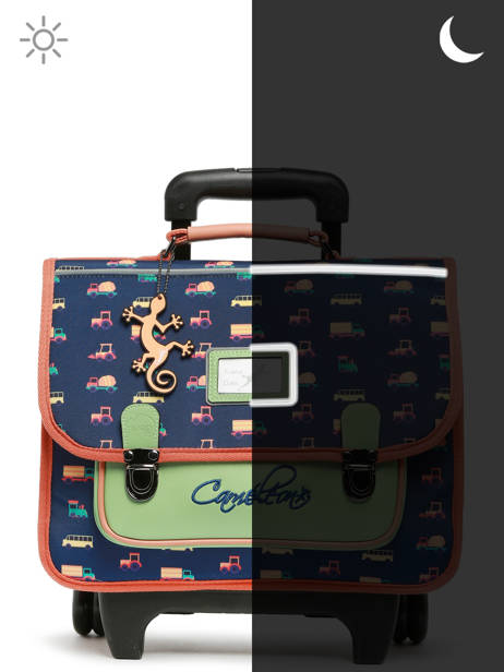 Cartable à Roulettes Rétro Cameleon Bleu retro CA32 vue secondaire 8