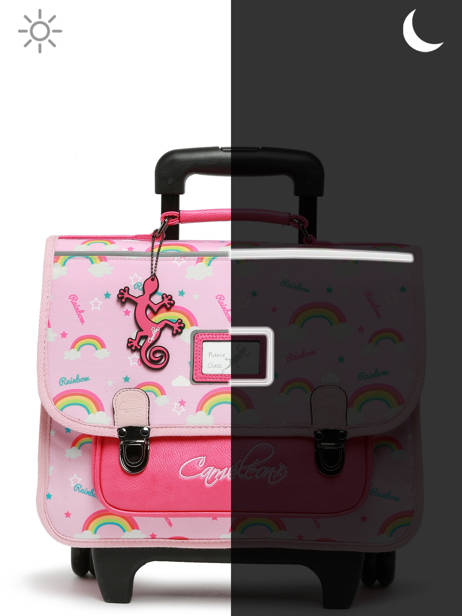 Cartable à Roulettes Rétro Cameleon Rose retro CA32 vue secondaire 8