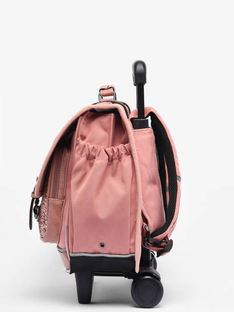 Cartable à Roulettes Enfant 2 Compartiments Cameleon Rose vintage fantasy CR38 vue secondaire 3