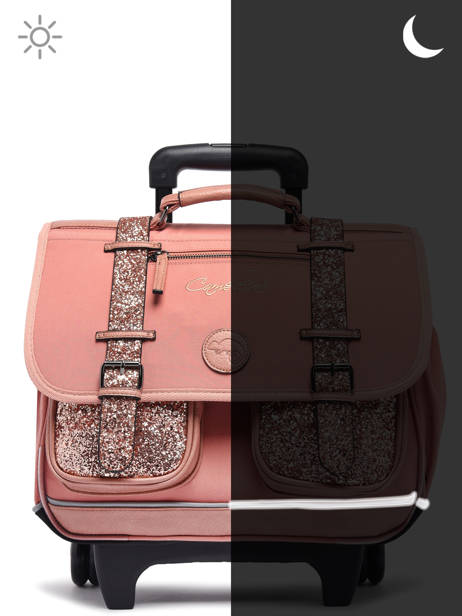 Wheeled Schoolbag For Kids 2 Compartments Cameleon Pink vintage fantasy CR38 other view 9
