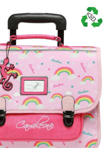 Cartable à Roulettes Rétro Cameleon Rose retro CR35 vue secondaire 2