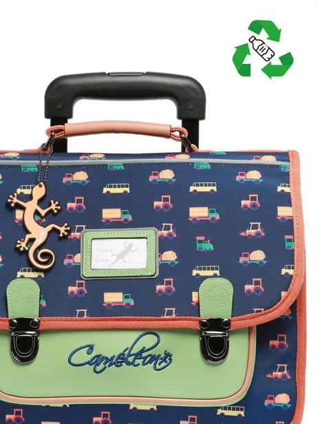 Cartable à Roulettes Rétro Cameleon Bleu retro CA32 vue secondaire 2