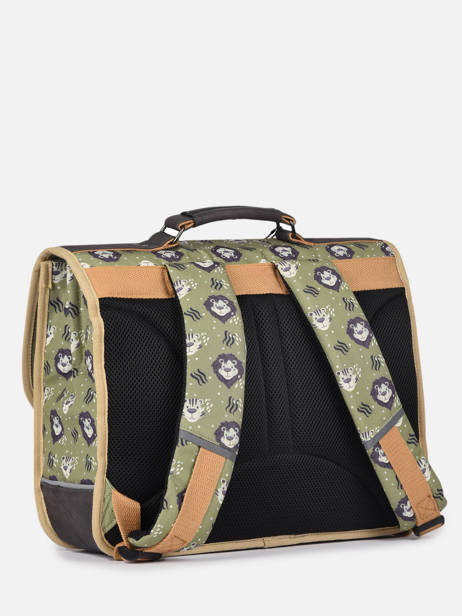 Backpack 2 Compartments Cameleon Green retro PBRECA38 other view 5