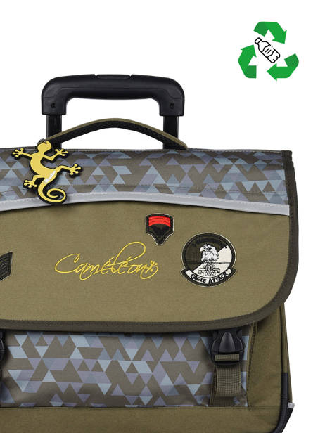 Wheeled Schoolbag 2 Compartments Cameleon Green actual PBBACR38 other view 3