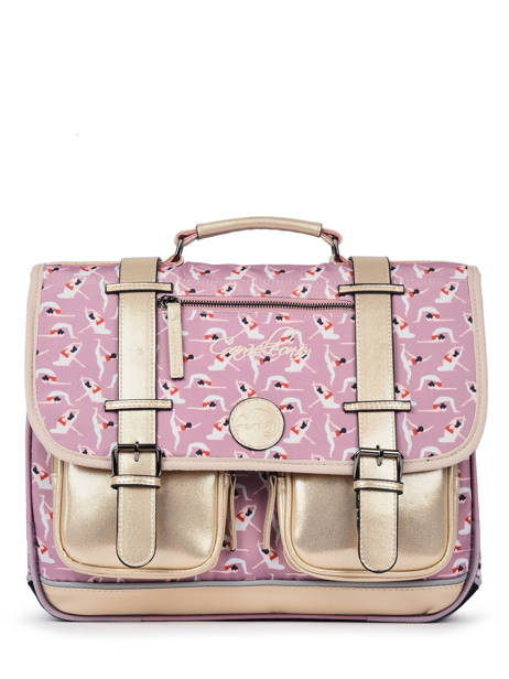 Wheeled Schoolbag For Girls 2 Compartments Cameleon Pink vintage fantasy PBVGCA38