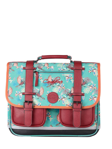 Wheeled Schoolbag For Girls 2 Compartments Cameleon Blue vintage fantasy PBVGCA35