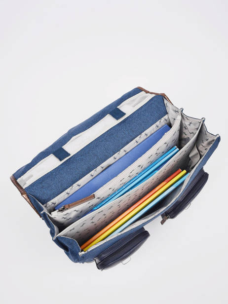 Cartable 3 Compartiments Cameleon Bleu vintage fantasy PBVGCA41 vue secondaire 5