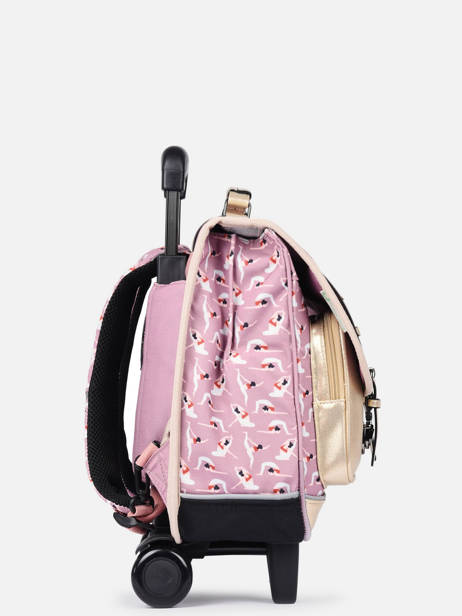 Boekentas Op Wieltjes Meisje 2 Compartimenten Cameleon Roze vintage fantasy PBVGCR38 ander zicht 3