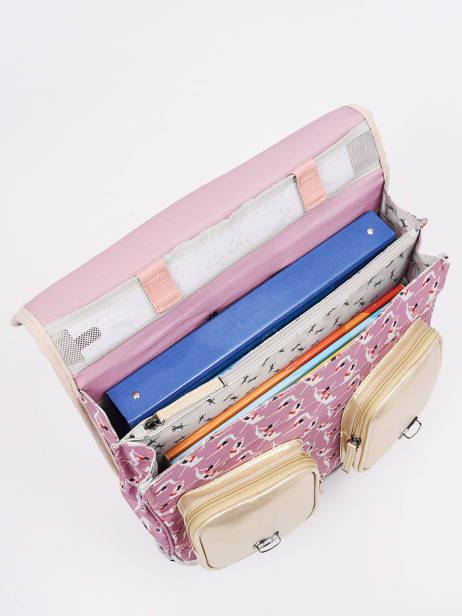 Boekentas Op Wieltjes Meisje 2 Compartimenten Cameleon Roze vintage fantasy PBVGCR38 ander zicht 4