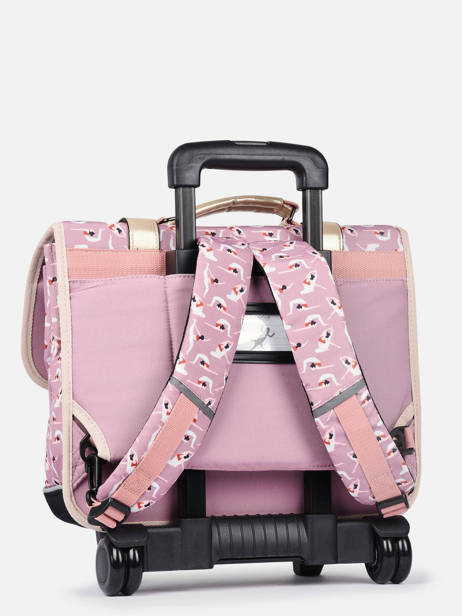 Schoolbag On Wheels For Kids 2 Compartments Cameleon Pink vintage fantasy PBVGCR38 other view 5