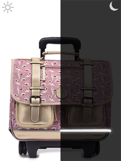 Boekentas Op Wieltjes Meisje 2 Compartimenten Cameleon Roze vintage fantasy PBVGCR38 ander zicht 8