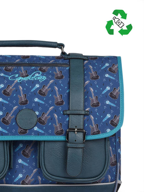 Boekentas 2 Compartimenten Cameleon Blauw vintage urban PBVBCA35 ander zicht 2