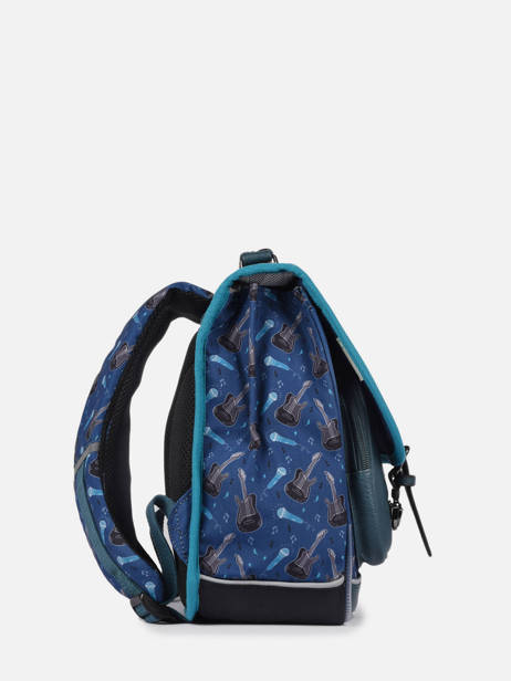 Cartable 2 Compartiments Cameleon Bleu vintage urban PBVBCA35 vue secondaire 3