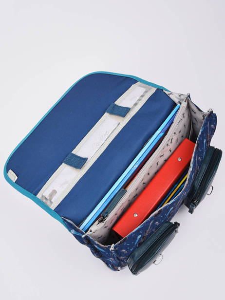 Cartable 2 Compartiments Cameleon Bleu vintage urban PBVBCA35 vue secondaire 4