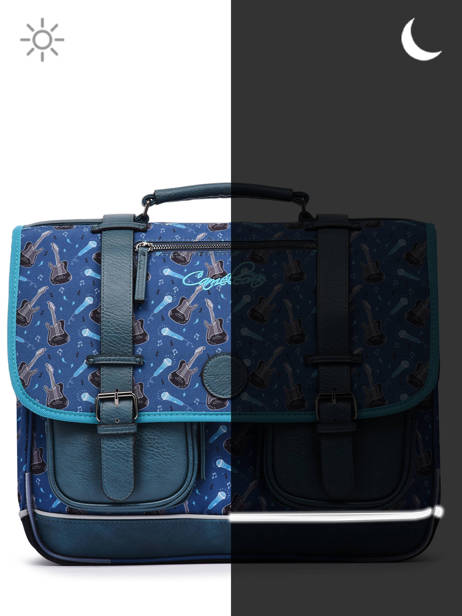 Boekentas 2 Compartimenten Cameleon Blauw vintage urban PBVBCA35 ander zicht 7