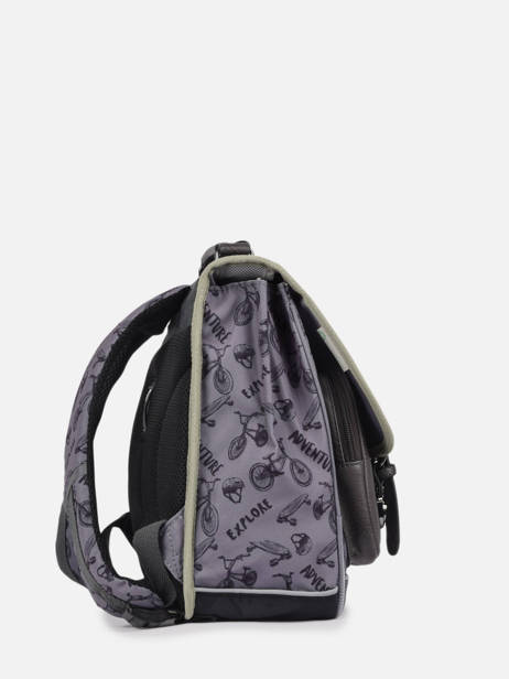 Cartable 2 Compartiments Cameleon Gris vintage urban PBVBCA35 vue secondaire 3