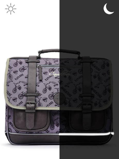 Cartable 2 Compartiments Cameleon Gris vintage urban 27 vue secondaire 7