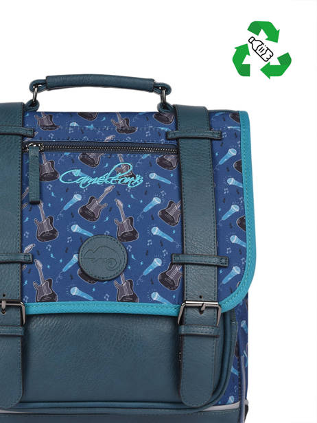 Rugzak 2 Compartimenten Cameleon Blauw vintage urban PBVBSD38 ander zicht 3