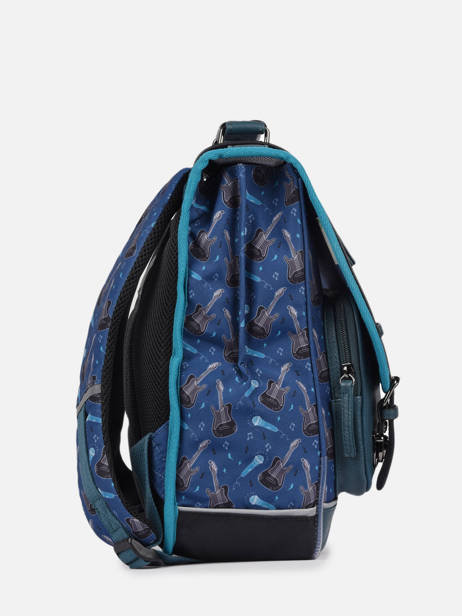 Rugzak 2 Compartimenten Cameleon Blauw vintage urban PBVBSD38 ander zicht 4