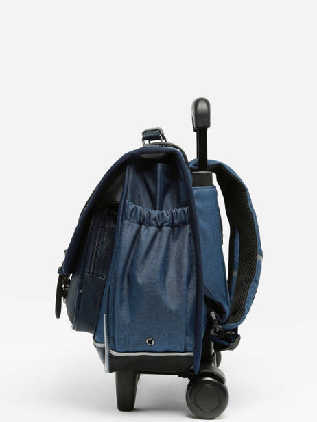 Wheeled Schoolbag 3 Compartments Cameleon Blue vintage color CR38 other view 3
