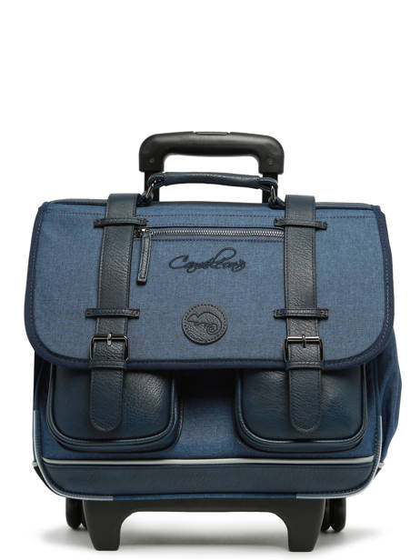 Wheeled Schoolbag 3 Compartments Cameleon Blue vintage color CR38