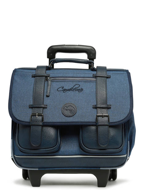 Boekentas Op Wieltjes 2 Compartimenten Cameleon Blauw vintage color CR38