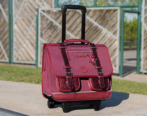 cartable &agrave; roulette cameleon 