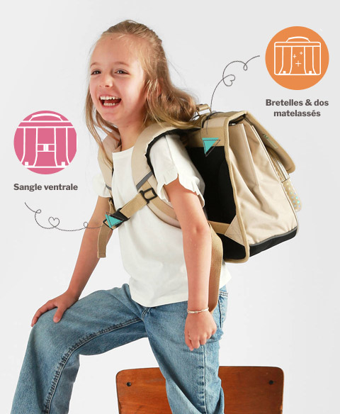 cartable scolaire cam&eacute;l&eacute;on