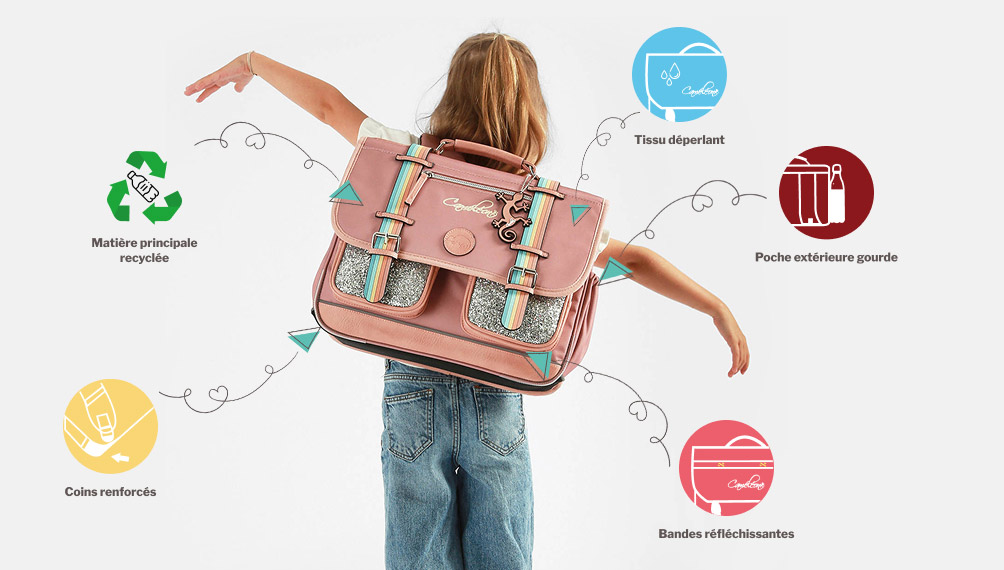 cartable scolaire cam&eacute;l&eacute;on