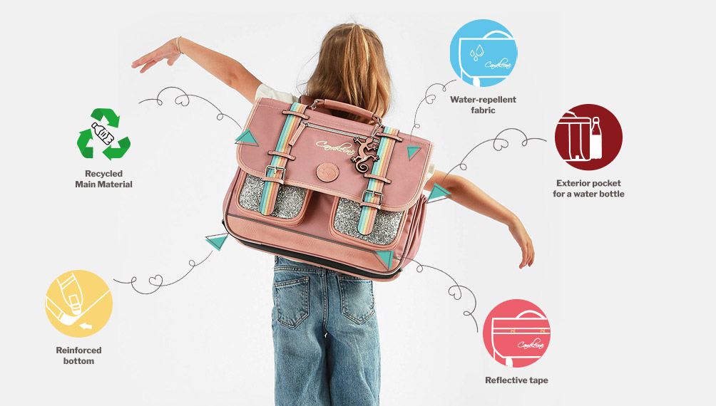 cartable scolaire cam&eacute;l&eacute;on
